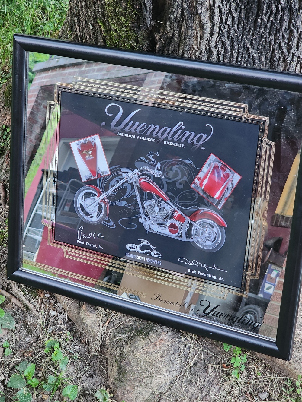 Yuengling Framed Motorcycle Wall Art - Black & Red